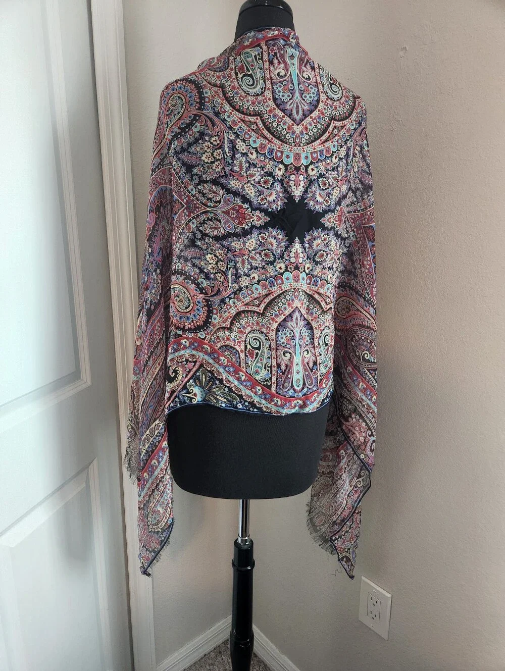 Etro Multicolor Paisley Open-Front Shawl